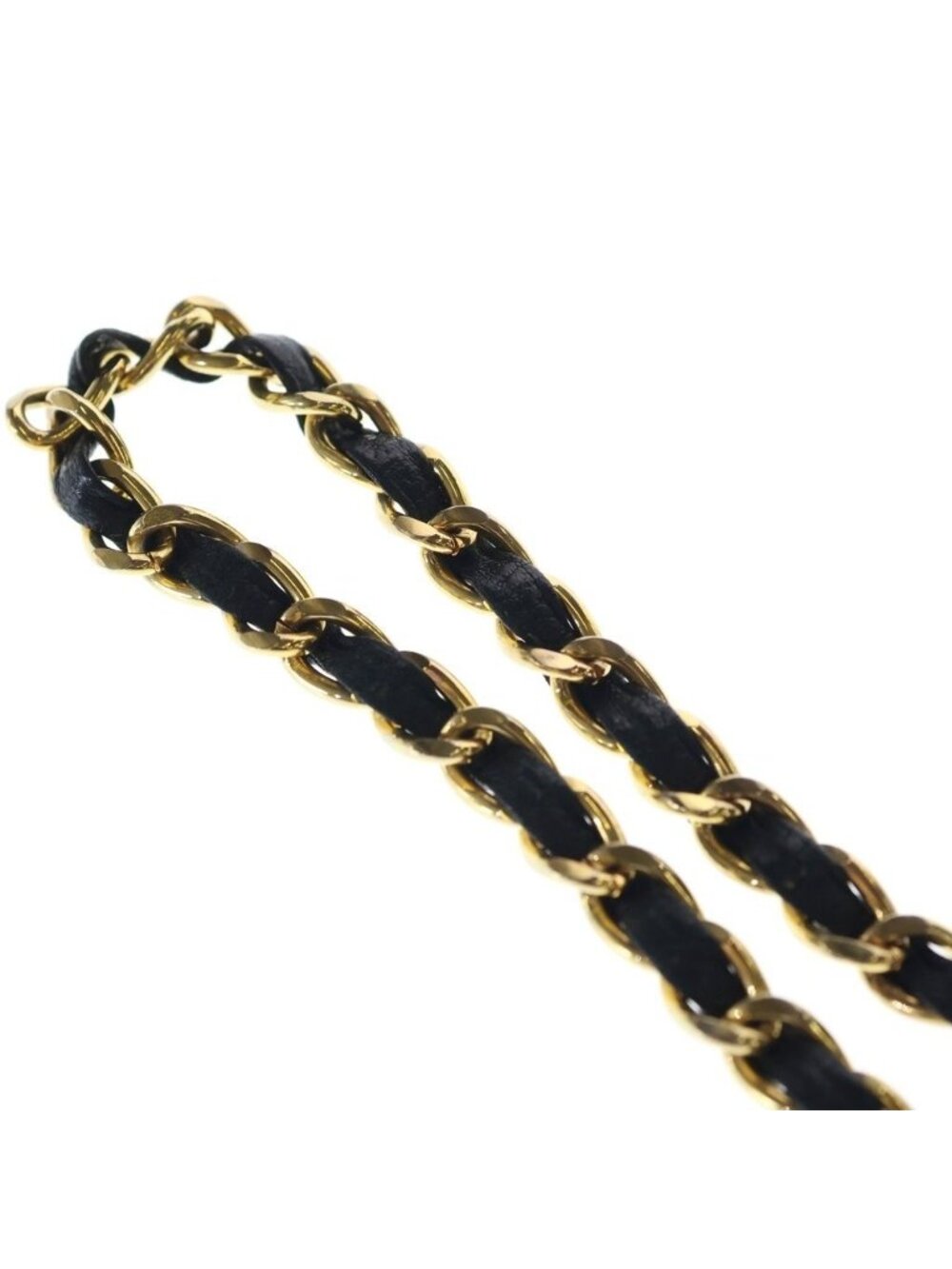Chanel CC Logo Coin Chain Leather Belt Gold Black - Picture 6 of 6